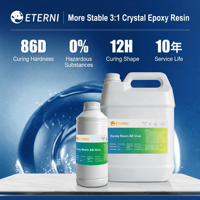 Résine époxy liquide de haute qualité, transparente comme du cristal, avec une dureté élevée Shore D>86 et une résistance à la tension de 22KV/mm - Marque ETERNI