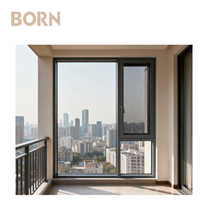 Offre spéciale Fenêtres à battant à cadre en aluminium esthétique à rupture thermique avec verre feuilleté pour maisons modernes - Product Image 2