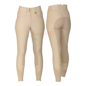 Custom Logo Printed Equestrian Breeches Men's and Women's Horse Riding Pants with <b>Full</b> Silicone Seat Riding Tights - Product Image 1