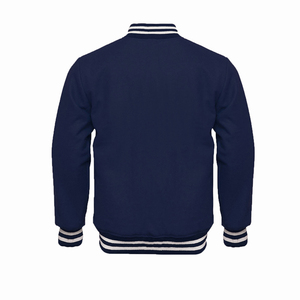 แจ็กเก็ตผู้ชายโลโก้ตามสั่งกันลมแขนยาวหนังสีฟ้าแบบตัวหนังสือ - Product Image 2