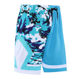 Shorts de basketball légers pour hommes TBF-166, camouflage, tissu respirant en maille, taille élastique, imprimé, été, 100% technique - Product Image 2