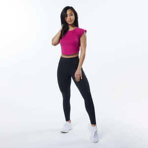 Venta al por mayor Fitness Crop Top camiseta Casual camisetas Velocity Crop Top Sport mujer camiseta con logotipo personalizado - Product Image 3