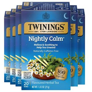 Twinings Nightly Calm Herbal <b>Tea</b> Individually Wrapped Bags, 20 Count (Pack of 6) 120 Teabags - Product Image 5