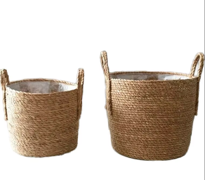 Artex Dong Thap Jacinto de agua Cesta de maceta tejida con forro para plantas de interior - Product Image 1