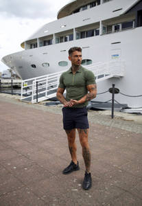 เสื้อโปโลแขนสั้นวินเทจของผู้ชายเสื้อโอเวอร์ไซส์ผ้าฝ้ายออแกนิกฤดูร้อนสลิมฟิตลำลองสำหรับยิมออกกำลังกายขายส่งสำหรับผู้ชาย - Product Image 4