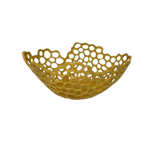 Modern Round Abstract <b>Ribbon</b> Shaped <b>Decorative</b> Bowl Gold Strips Made of High Quality Metal Gold Color Finished Bowl - Product Image 3