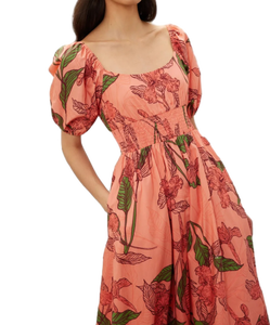 เดรสลายดอกพีชสุดฮิตสำหรับผู้หญิง คอลเลคชั่นชุดออกงาน เดรสลายดอกพีช ราคาขายส่งจากซัพพลายเออร์อินเดีย - Product Image 2