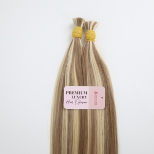 Calidad de lujo superior 100% Remy Extensiones de cabello humano superior Piano a granel Color mezclado #6,2 + #60 Cabello virgen 22 pulgadas - Product Image 4