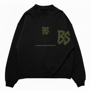 Luxe 380 GSM brossé coton polaire sweat personnalisé transfert de chaleur Logo tissu doux couleur noire femmes sweats respirants - Product Image 1