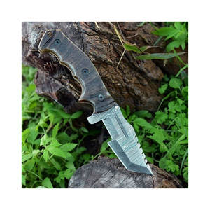 Tracker lame fixe fait à la main damas acier bois couteau de poche survie en plein air chasse Camping OEM - Product Image 4
