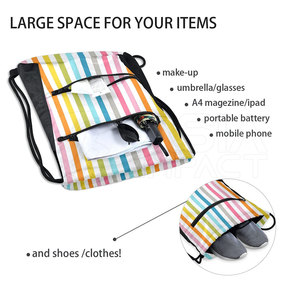 Sac à dos simple avec cordon de serrage, rangement spacieux, design léger, facile à transporter pour un usage quotidien - Product Image 4