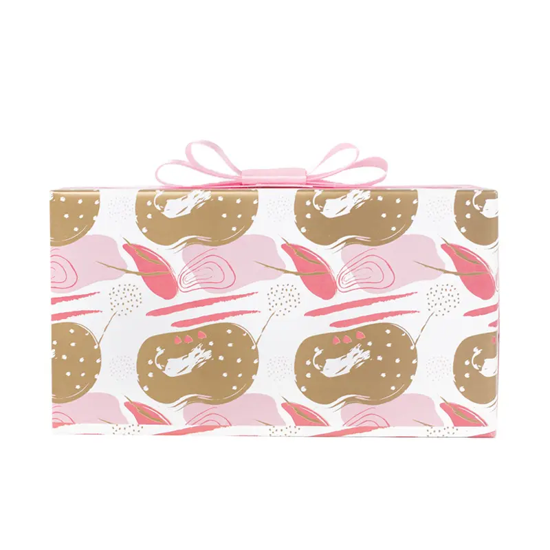 Geschenkverpakking Roze Gouden Verjaardagscadeau Oversized Inpakpapier Set Doos Stippenzak Boekomslag Kinderspeelgoed