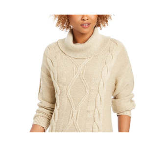 Cardigan Invernale da Donna Charter Club, Taglia Grande Naturale, Collo ad Anello, Lavorazione a Trecce, Glitterato, con Bottoni Decorativi e Motivo Stampato - Product Image 2