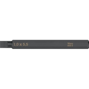 WERA 800 S Industrial 1/4\" Drive C6.3 Bit 5.5mm Slotted Screws 70mm Length 1.0mm Cutting Edge Thickness Pack Size 5 <b>Screwdriver</b> - Product Image 1