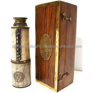 Jumelles nautiques en laiton, télescope de 16 pouces, Stanley London, avec boîte en bois - Product Image 6