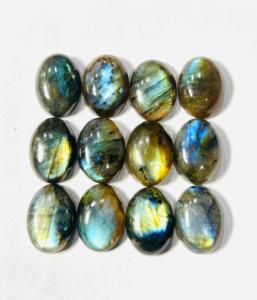 12pcs 12x16mm Ovale Coupe Labradorite Naturelle Lâche Multi Feu Cabochon Pierres Précieuses 12 Pièces Ensemble - Product Image 2