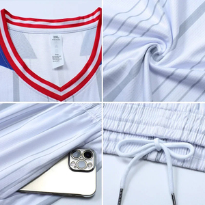 Maillot de basket-ball en polyester 100% personnalisé maille à séchage rapide respirant entraînement sportif uniforme de basket-ball grande taille pour hommes - Product Image 3