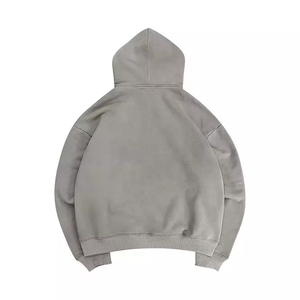 Nouveau style – Sweat à capuche homme coupe ample, épais, 100 % coton, uni, court, avec logo personnalisé, surdimensionné, couleur unie, pour l'hiver - Product Image 2
