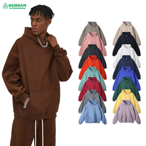 Sweat à capuche unisexe en coton 100% de qualité supérieure avec logo personnalisé, poids lourd GSM, sans cordons, vêtement décontracté, thermique pour l'hiver - Product Image 1