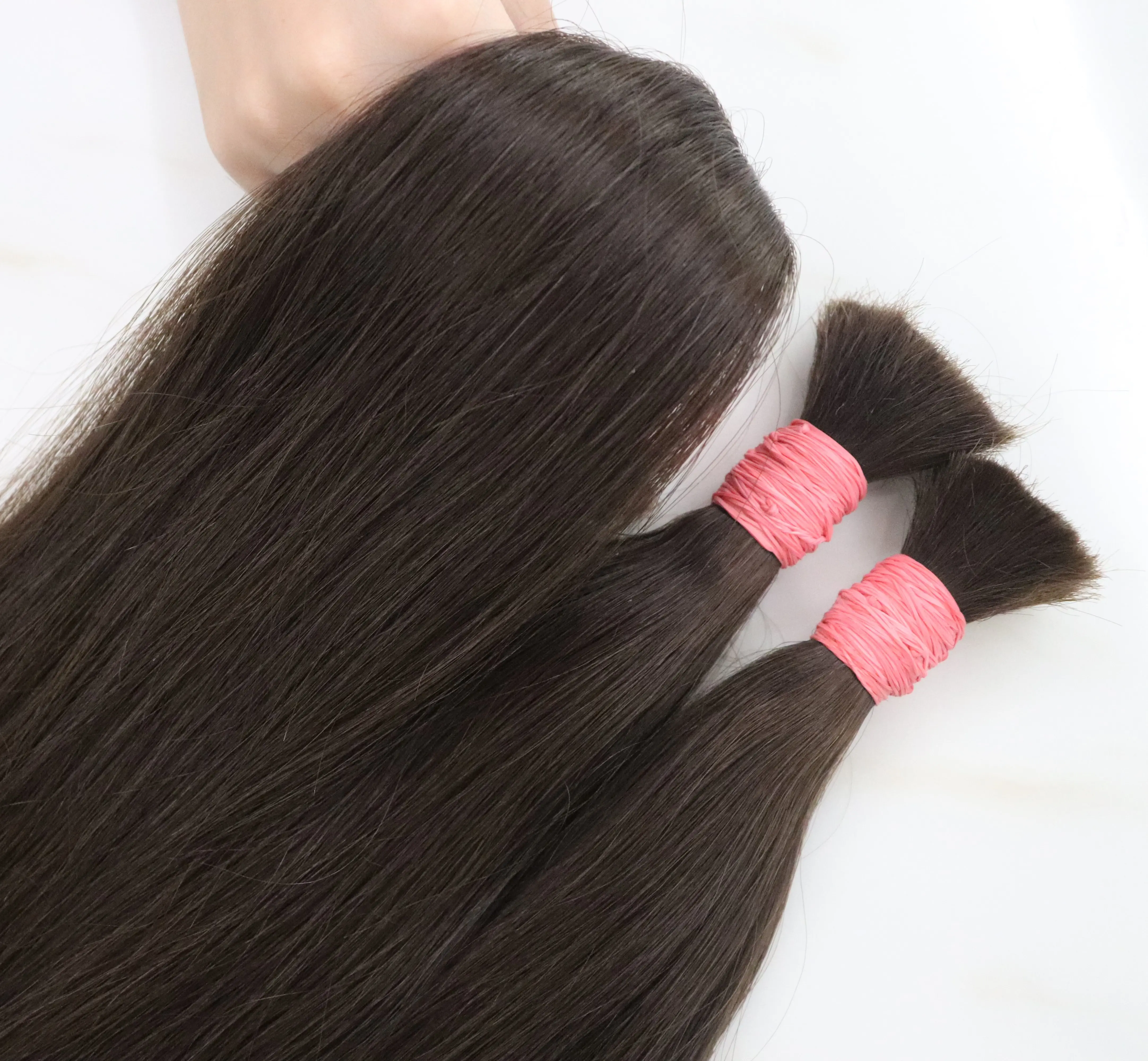 Whole sale price of raw Vietnamese hair colored bulk hair #5C Unprocessed virgin hair 2023