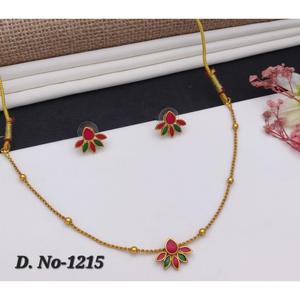 Luxury <b>Gold</b> Plated Women Pendant <b>Necklace</b> <b>Set</b> with Matching <b>Earrings</b> <b>and</b> Elegant Jewelry for Wedding Party <b>and</b> Daily Wear Use - Product Image 3