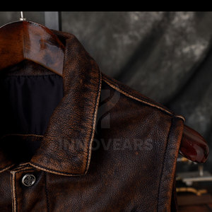 Venta caliente Hombres Ropa Chaleco de cuero Chaqueta Hombres Chaleco de cuero Chaqueta Nueva moda Hombres Chaleco de cuero Chaqueta - Product Image 4