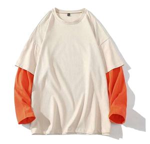 Camisetas de Manga Larga Unisex de Estilo Nuevo, Talla Grande, Doble Capa, 100% Algodón, Lisas, Gruesas, con Hombros Caídos para Hombre - Product Image 3