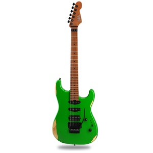 Guitare électrique de haute qualité avec corps en aulne massif, manche en érable flammé torréfié, tremolo Floyd Rose, humbucker en acier VS200 - Product Image 4
