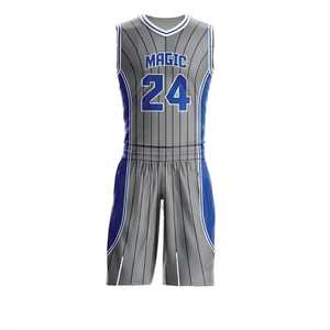 Ensemble d'uniformes de basketball unisexe en polyester 100 % de haute qualité au design unique, respirant, à séchage rapide, personnalisable avec le nom de l'équipe pour le sport - Product Image 3