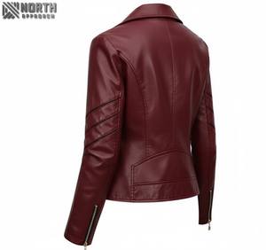 Chaquetas de cuero Abrigos de mujer Chaquetas de cuero sólidas para mujer Ropa de calle de moda Chaqueta de cuero personalizada para mujer - Product Image 1