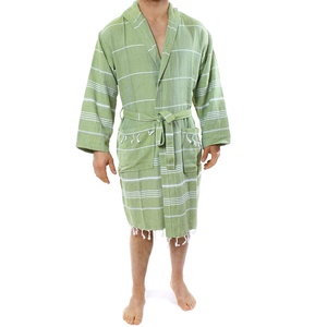 Albornoz Pestemal Turco Unisex de Lujo, Tejido, 100% Algodón, con Capucha, a Rayas, Talla Grande, Elegante, de Secado Rápido y Transpirable - Product Image 4