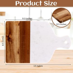 Juego de tablero de bambú de acacia de mármol blanco grande personalizado moderno de la mejor calidad, precio razonable, vajilla de cocina, caja de fabricante indio - Product Image 4