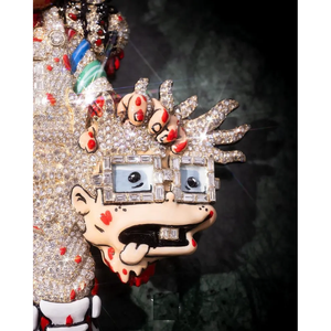 Colgante y Amuleto de Plata con Diamante Cultivado en Laboratorio, Inspirado en el Hip-Hop, con Diseño de Muñeca Aterradora, para Uso Diario Unisex - Product Image 2