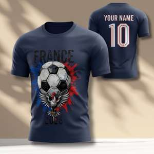 Maglia da Calcio Unisex Francia WC 2026, T-Shirt Tricolore con Grafica per Tifosi, Top per Giornate di Partita e Feste, Maglietta Promozionale - Product Image 1