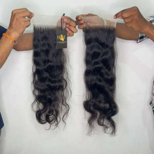 Extensions de cheveux humains indiens naturels bouclés avec closure en dentelle transparente, lots de mèches Bodywave avec closure en dentelle transparente, extensions de cheveux humains - Product Image 2