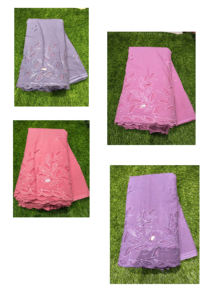 Tissu de travail coupé en pur coton avec broderie séquentielle pour robes | Frais d'expédition supplémentaires - Product Image 5