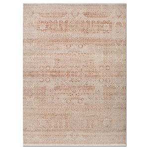 พรมขนสัตว์ถักมือสีเบจน้ำตาล รุ่น Someplace Time EA-3032 ลายเหรียญตรา ทอแบบแบน สไตล์อัฟกัน สำหรับตกแต่งบ้านและห้องนั่งเล่น - Product Image 1