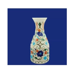 Vase à fleurs en marbre de qualité supérieure vase en pierre de luxe fabriqué à la main pour une table de salon intérieure et extérieure et des cadeaux - Product Image 1