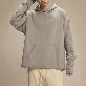 Sudaderas con capucha personalizadas para hombre, estilo oversize, sin capucha, con dobladillo sin rematar, lavado ácido, sin bolsillo tipo canguro - Product Image 2