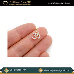 Proveedor líder de joyería de moda de regalo de compromiso superventas de alta calidad 0,33 CTS Pequeño colgante de diamante natural de oro OM 14K - Product Image 4