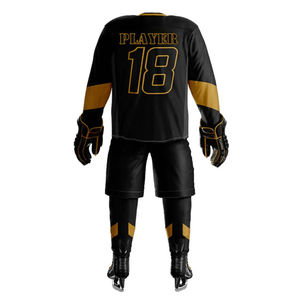 Maillot de hockey personnalisé de haute qualité avec logo, uniforme de hockey sur glace unisexe pour équipe, conception personnalisée, service OEM, 100 % polyester, respirant et à séchage rapide - Product Image 3