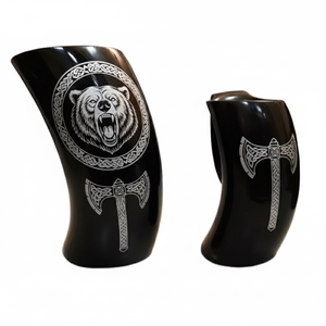 Authentic Viking Horn Mug Handmade Organic Material <b>Wooden</b> Craft <b>Tankard</b> Polished Durable Circle Shape Antique Imitation Eco - Product Image 2