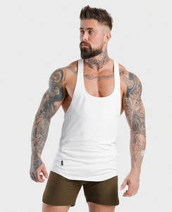 Débardeurs d'été à haute élasticité en polyester personnalisé et respirant Débardeur de fitness en coton respirant pour hommes - Product Image 1