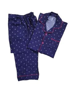 Ensemble de pyjamas en satin de soie de luxe, respirant, à séchage rapide, à fleurs, taille élastique, manches longues, décontracté, pour femmes et couples - Product Image 1
