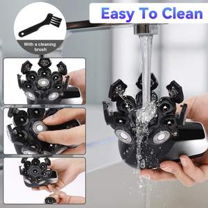 Kit de rasoir électrique rotatif pour homme, tondeuse à barbe, tondeuse à nez, sans fil, utilisation humide/sèche, triple lame, IPX7, pour le corps - Product Image 2