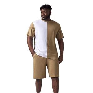 Alta calidad 100% algodón Logo en blanco hombres pantalones cortos conjunto colorido Color caramelo Casual conjunto desgaste Unisex camiseta pantalones cortos conjunto de dos piezas - Product Image 1