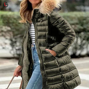 Nouvelle arrivée, veste parka matelassée à capuche pour femme, unie, séchage rapide, respirante, tricotée, personnalisable, vente en gros, saison hivernale, haute qualité - Product Image 3