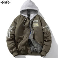 Hommes Femmes Vintage Style Hiver Pilote Vestes Épais Chaud Bomber Vol Manteau Stand Badges Streetwear Survêtement pour L'extérieur