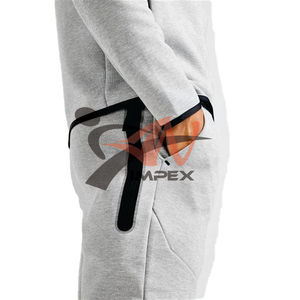 Chándal con cremallera para hombre con logotipo de impresión personalizado de alta calidad, chándal de material flexible de talla grande para invierno - Product Image 3