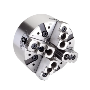 Mandrin à 4 mâchoires industriel, type à centre ouvert, corps en acier pour machines à tournage CNC et manuelles - Product Image 1